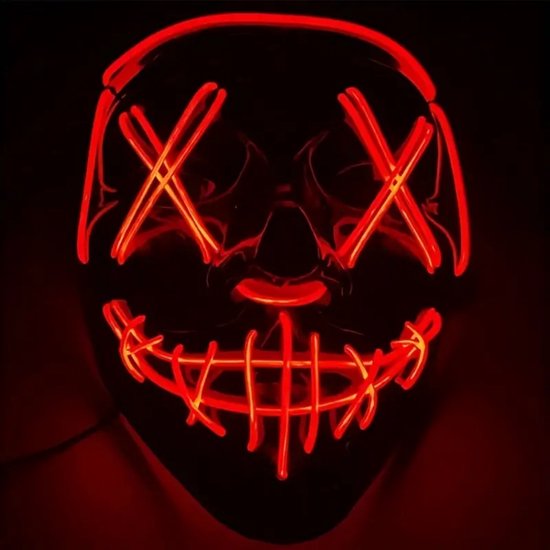 LED Masker voor Volwassenen | Carnaval | Enge Maskers | ROOD | Purge