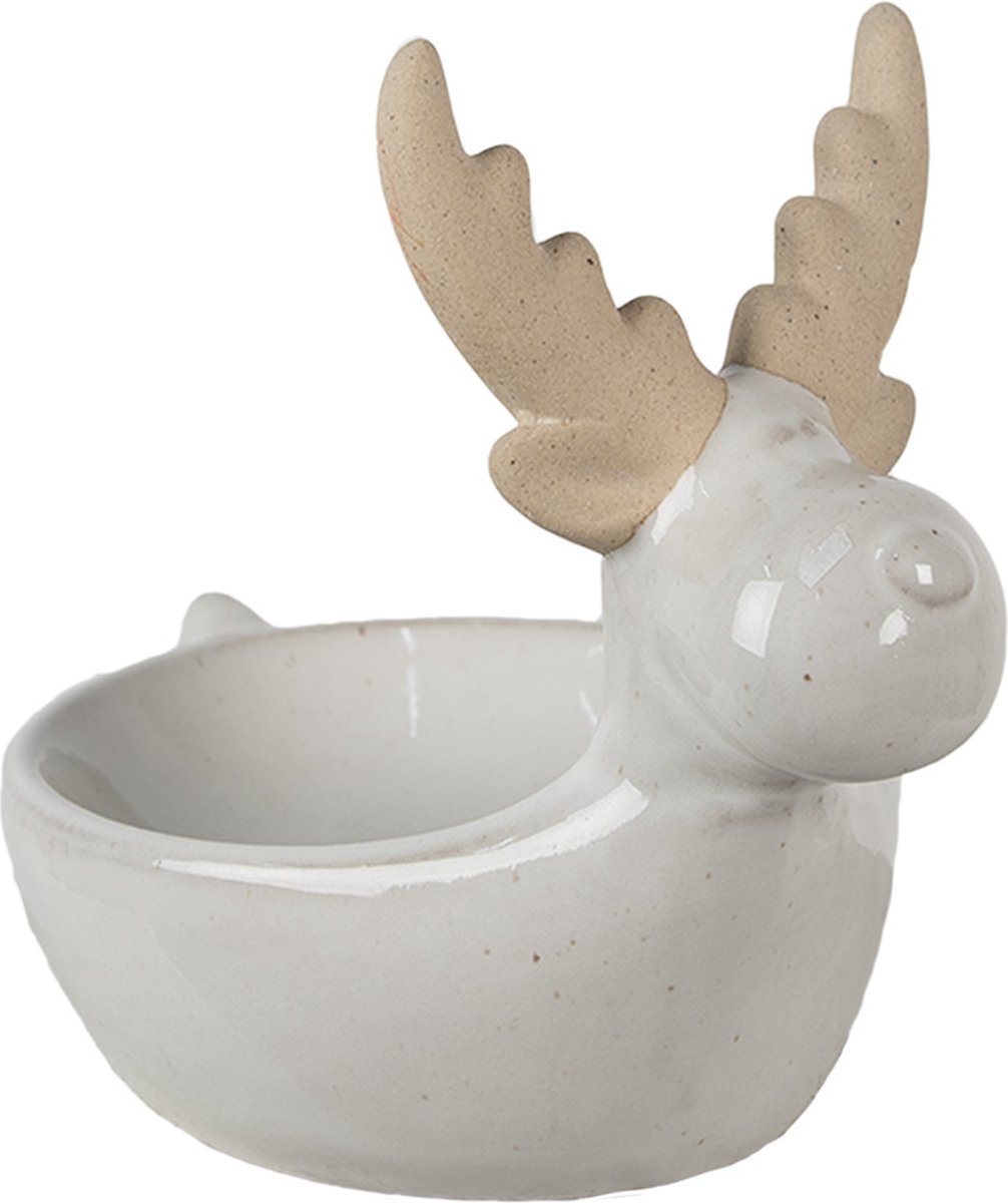 Decoratie schaal Rendier 17x12x15 cm Beige Porselein