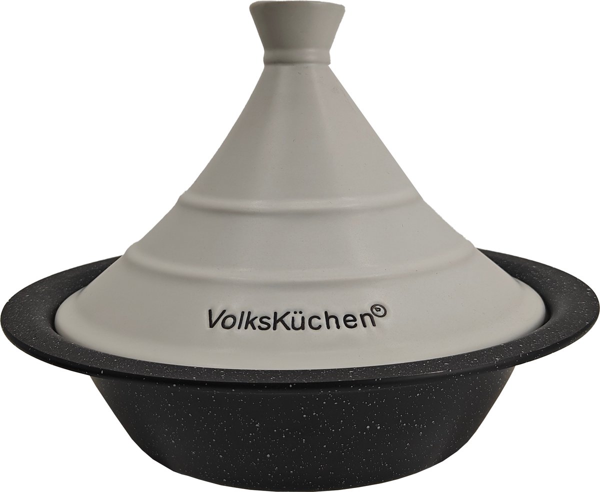 Volkskuchen Tajine - Ø28 cm x 7.1cm -Licht Grijs/Zwart