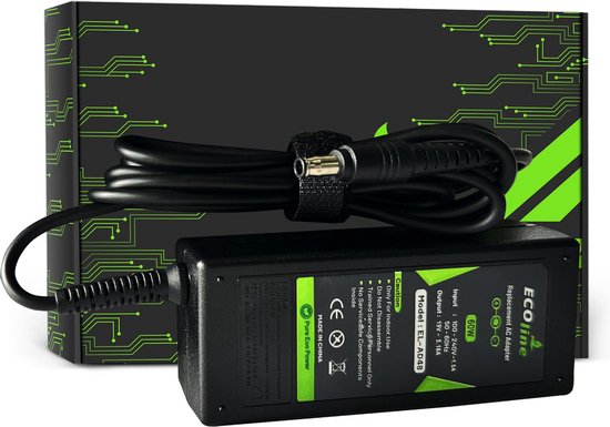 EcoLine - Chargeur / Adaptateur AC - Convient pour Samsung R519 R719 RV510 NP270E5E NP275E5E NP300E5A NP300E5E NP300E5C - 19 V 3,16 A 60 W