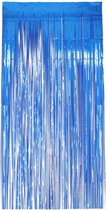Smiffys - Holographic Foil Curtain Backdrop Feestdecoratie - Blauw