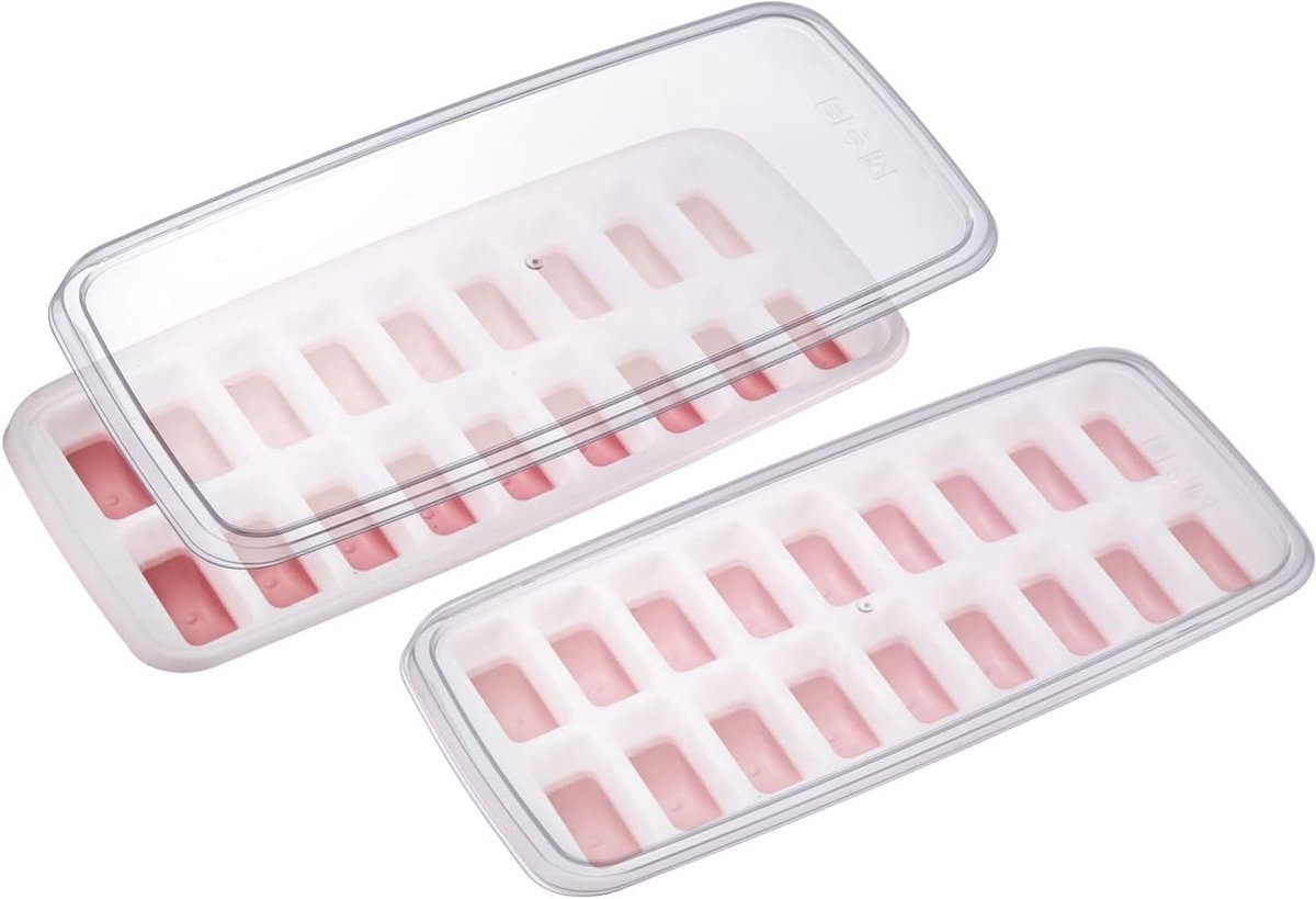 Westmark Luna ijsblokjesmaker - ijsblokjesvorm met deksel, voor het maken van 18 kleine, ronde ijsblokjes / bolletjes, transparant/rood/wit - kunststof, BPA-vrij, 2