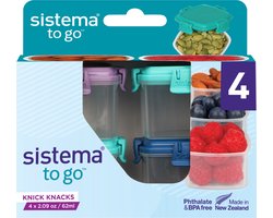Sistema To Go Mini Voorraaddoosjes - Set Van 4 Stuks - 6x6x4 cm