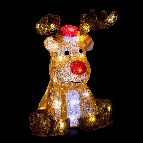 Lumières féeriques et rennes de Noël avec lumière - 30 cm -40
