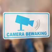 Camera Bewaking Rechthoek Stickers - Set van 4 Stickers - 7,5 x 3,7 cm