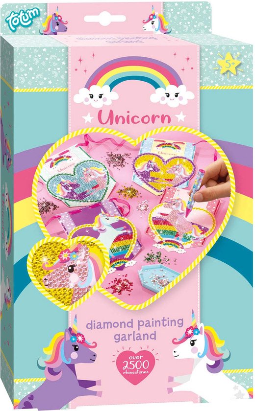 Totum Unicorn knutselset; Diamond painting voor kinderen