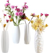 Kaia Vases Géométriques Modernes en Céramique, White Nordique - Set de 2