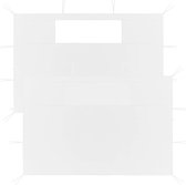 The Living Store Partytent Zijwandenset - 435 x 210 cm - Duurzaam stof en PVC - Muggenwerend - Gemakkelijk te installeren - Transparant raam - Kleur- wit - Gewicht- 70 g/m²