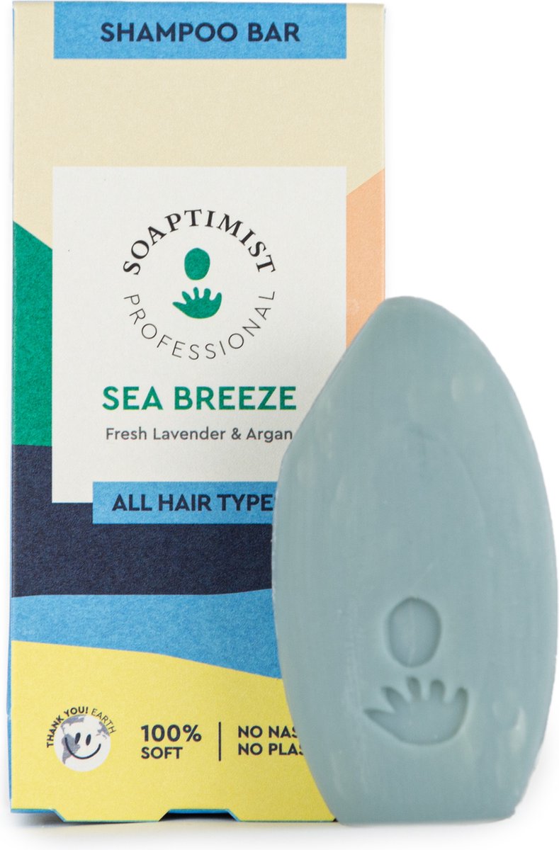Soaptimist Shampoo Bar Sea Breeze - Voor hydratatie, volume en versterking - Geen parabenen, siliconen of sulfaten - Voor alle haartypes - 70G
