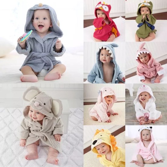 Baby / Peuter Badjas Lief Muisje | 0-12 maanden (0-1 jaar) | ochtendjas | katoen | snel drogend | met capuchon | kraamcadeau | dierenbadjas | sinterklaas | mouse muis | dier | meisjes en jongens | grijs — afbeelding 3