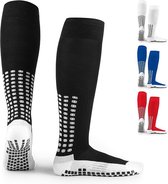 LUX Antislip sportsokken - Geschikt als voetbalsokken, hockeysokken, hardloopsokken en basketbalsokken - Gripsokken - One size - Voetbal en Pilates grip sokken - Zwart