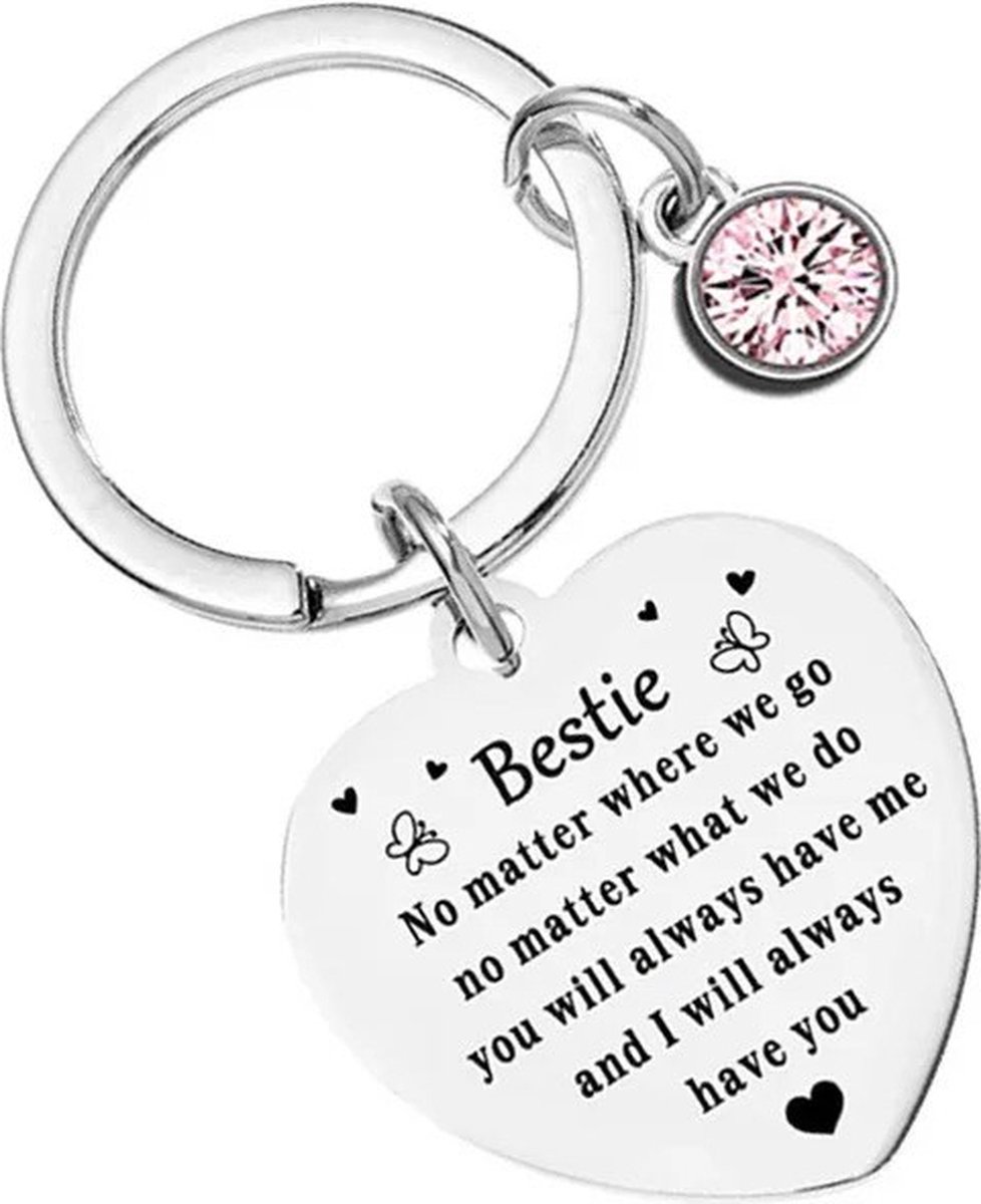 Nina's Giftshop® Bestie Sleutelhanger - Cadeau Beste Vriendin - Valentijn Cadeau - Verjaardag - Kerstcadeau