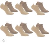 Boru Bamboo - 6-Pack - Sneakersokken - Bamboe - Hypoallergeen - Heren / Dames - beige - 36-40 - 2303