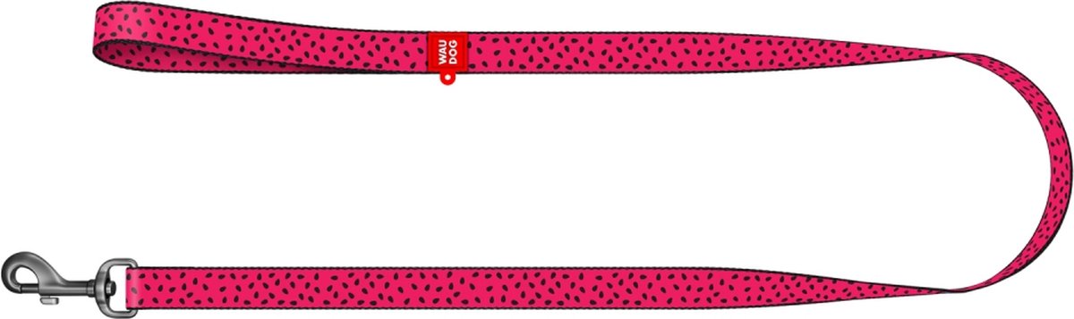 WAUDOG Watermelon Hondenlijn / Hondenriem - Nylon - Roodroze - Breedte: 2,5 cm - Lengte: 122 cm - Geschikt voor grote honden