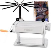 Machine à pâtes YUGN et support de séchage pour pâtes - Séchoir à pâtes pour spaghetti et va au lave-vaisselle - Machine à pâtes avec tête et pince de table interchangeables et pieds en caoutchouc - eBook gratuit