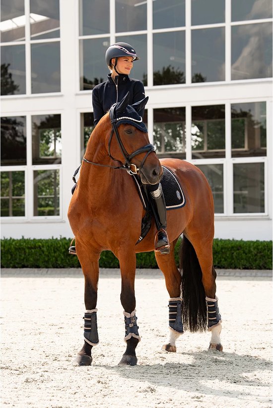 Eskadron Tapis de Selle Eskadron Heritage Velvet Emblème Bleu Foncé