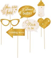 Haza babyshower foto prop set - 14-delig - kraamfeest/geboorte - photo booth accessoires