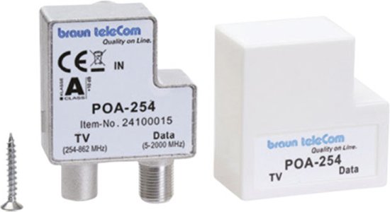 Braun telecom tweevoudige verdeler - TV en Data - POA-254