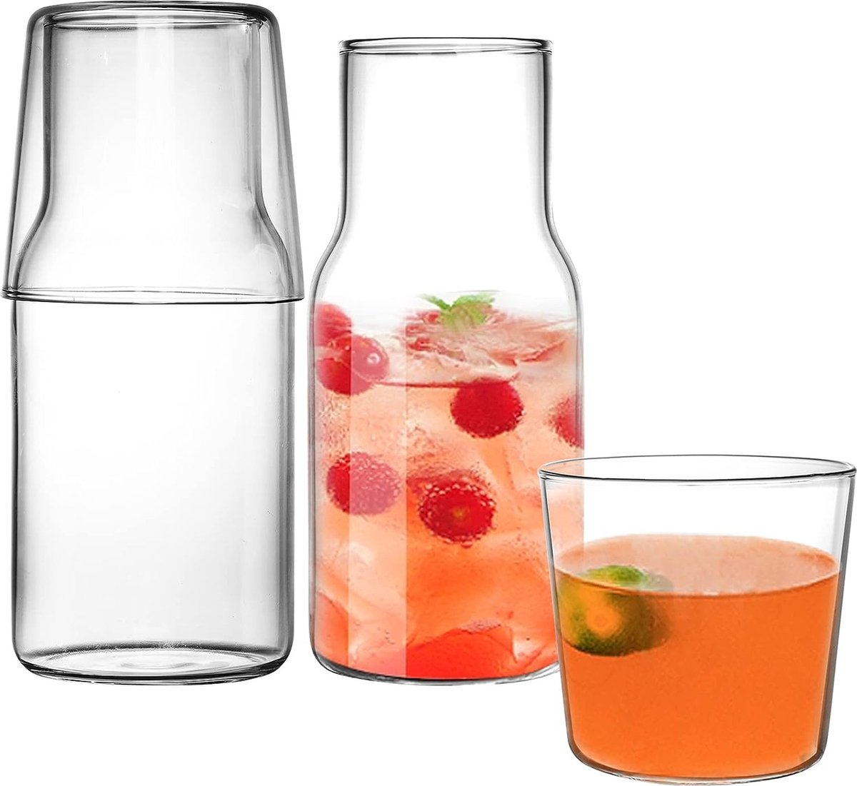 Carafe et verre assorti pour boire toute la journée