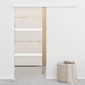 The Living Store Glazen Schuifdeur - 76 x 205 cm - Zilver