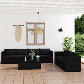 The Living Store Loungeset - - Tuinmeubelen - 62x62x33 cm - Zwart