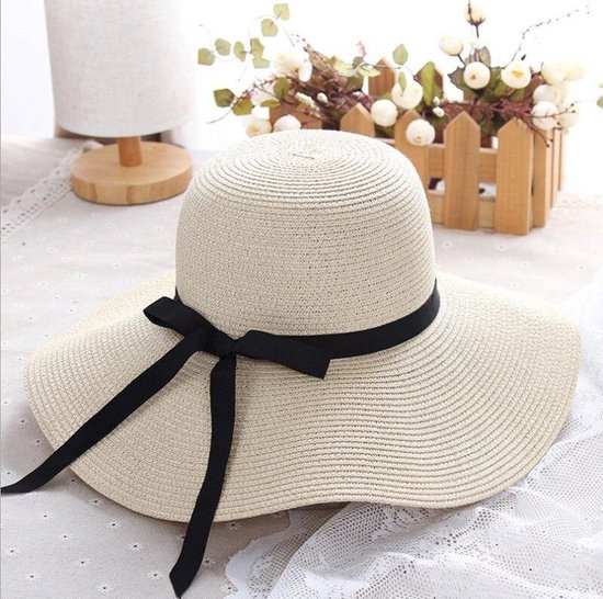 Chapeau de paille de Luxe Femme - Pare-soleil - Chapeau de soleil - Casquette Femme - Accessoires de vêtements pour bébé - Cadeau - Vêtements - Été - Fashion - Casquette - Wit