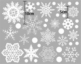 Kerst - Raamstickers - 37 Stuks op 1 vel - Pvc - Doorschijnend Materiaal - Sneeuwvlok - Raamfolie - Glas Sticker - Statische Sticker - Sneeuwvlokken