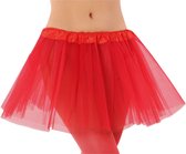 Dames verkleed rokje/tutu - tule stof met elastiek - rood - one size