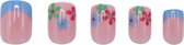 Boozyshop ® Nepnagels Multicolor Flowers - Plaknagels Bloemen - 24 Stuks - Kunstnagels - Press On Nails - Manicure - Nail Art - Plaknagels met Lijm - French Nails