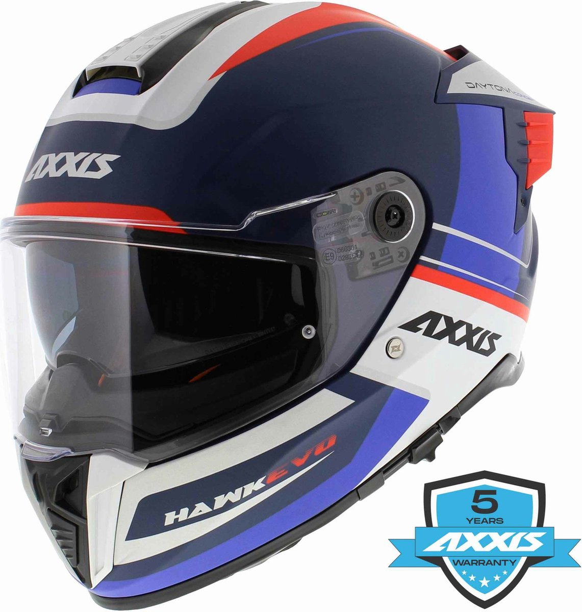 Axxis Hawk SV Evo Integraal helm Daytona mat blauw XXL - Motorhelm / Brommerhelm