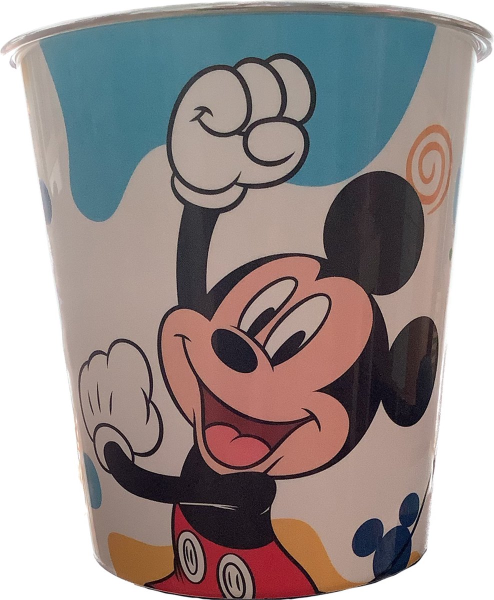 Goedkoopste Prullenbak Disney Mickey Mouse - Kunststof Prullenmand voor Kinderkamer - Papierbak - Afvalemmer