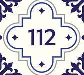 Huisnummerbord nummer 112 | Huisnummer 112 |Delfts blauw huisnummerbordje Dibond | Luxe huisnummerbord