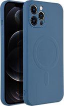 Casify Siliconen Hoesje met MagSafe voor iPhone 12 Pro Max - Blauw
