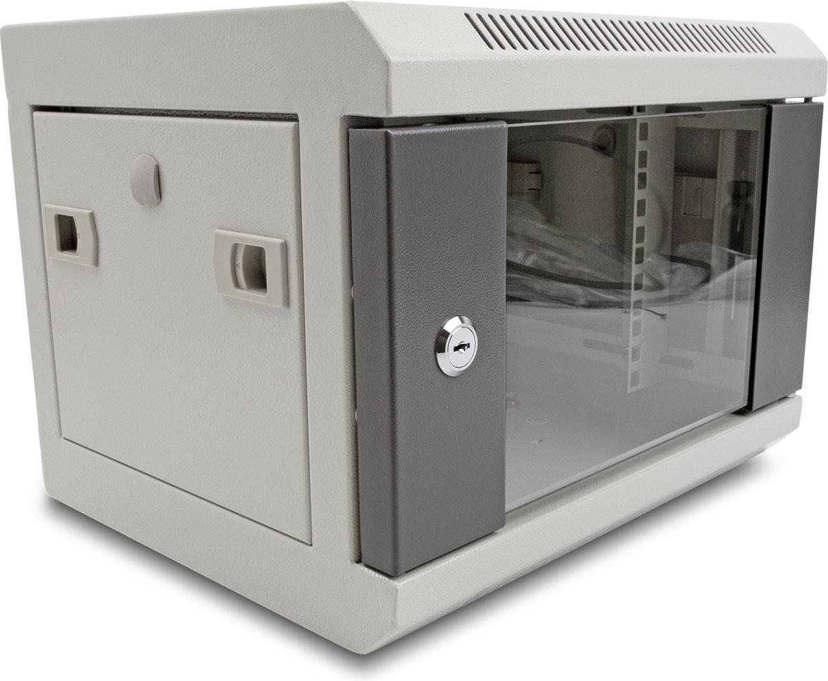 Delock 10″ Network Cabinet with glass door 4U grey