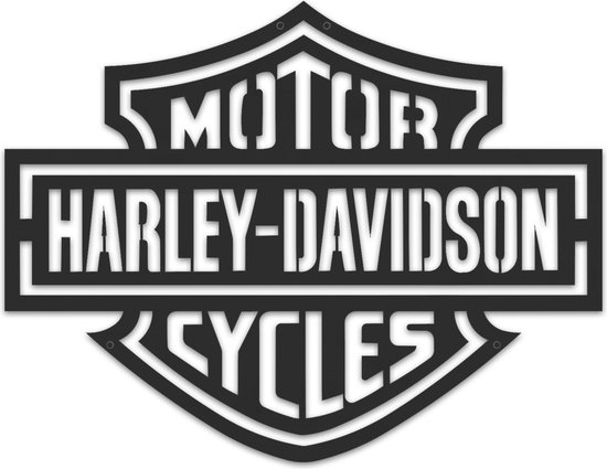 Lifestaal® - Wanddecoratie industrieel - Harley Davidson - Mancave - Metaal - Harley Davidson wandbord - 45x35cm - incl. Ophangsysteem