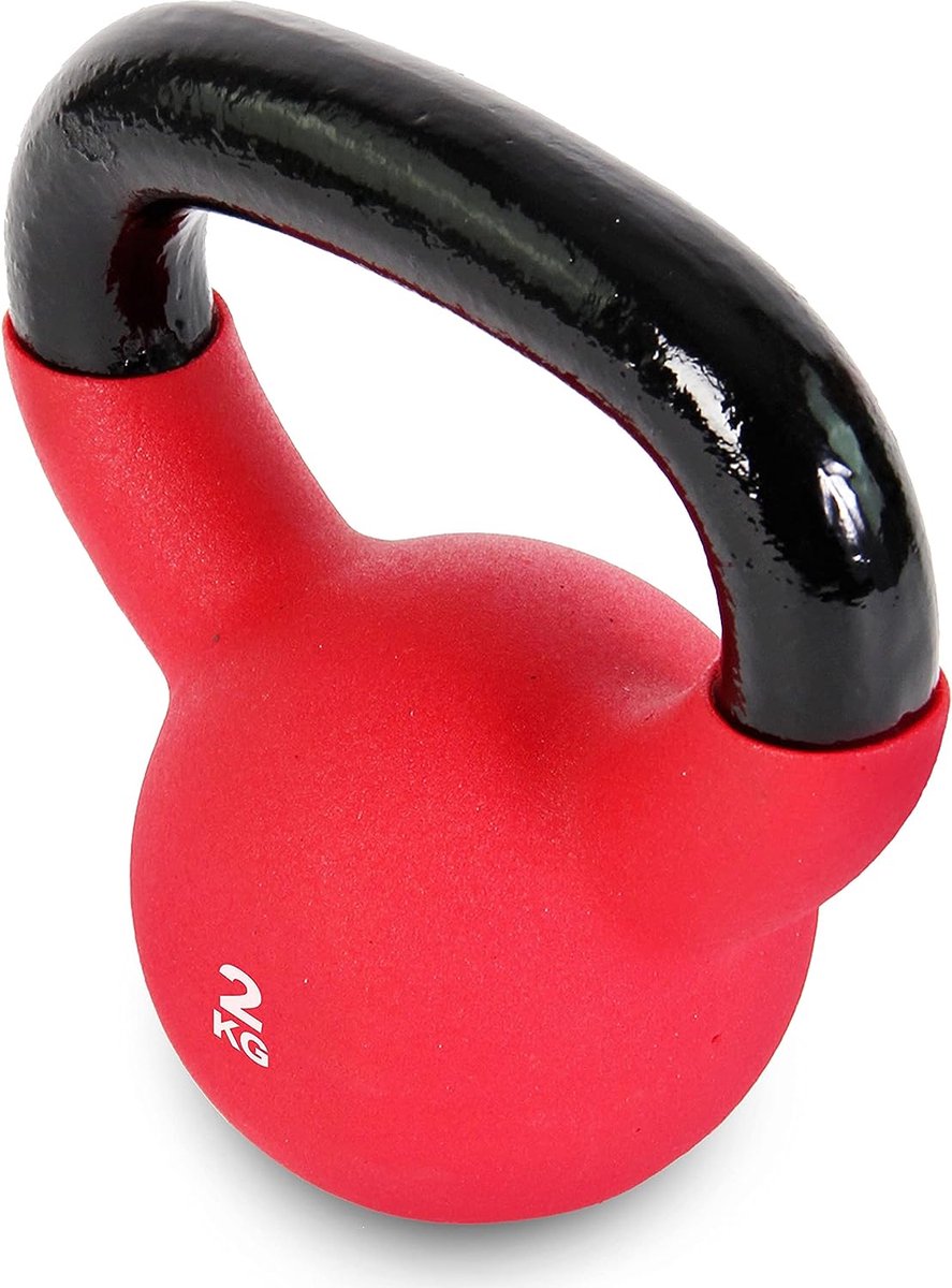 Kettlebell van Gietijzer van 2 kg met Neopreen Coating FF