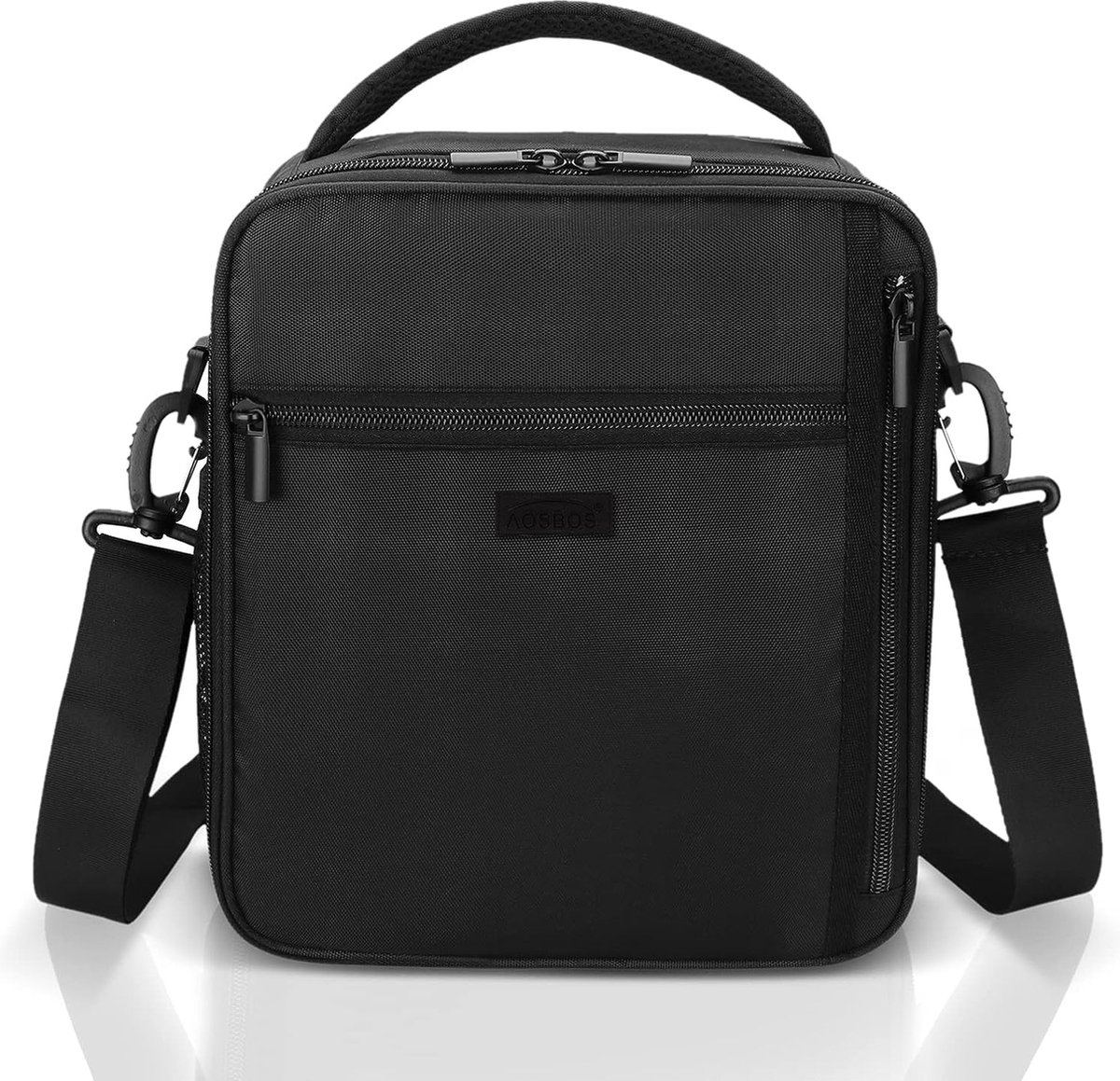 Zakelijke koeltas, lunchzak, lekvrij, voor werk, zakelijk, lunchbox met verstelbare draagriem, zwart, 7 liter