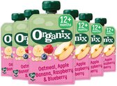6x Organix Knijpfruit 12+m Haver Appel & Banaan 100 gr