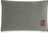 Sierkussen Jesse Knit Factory - Vert Urbain - Rectangulaire - 60x40 cm - Housse de coussin avec rembourrage