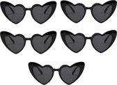 RANO - 5x Hartjes zonnebril - Zwart - bride to be / vrijgezellenfeest vrouw / bachelor party / bachelorette / hart hartvorm hartenbril hartjes / valentijn