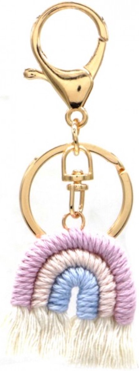 Sleutelhanger - Regenboog - Goudkleurig, multicolor - Tashanger - Damesdingetjes