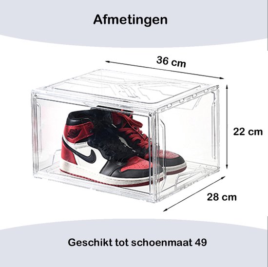 Sneakerbox - Schoenen Doos - Schoenen Opbergen - Schoenen Opbergbox Magneetjes Transparante Box Display Doos Voor Sneakers