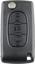 Citroen - klapsleutel behuizing - 3 knoppen - middelste knop lamp bediening - HU83 sleutelbaard met zijgroef - CE0536 met batterijhouder in de achterdeksel