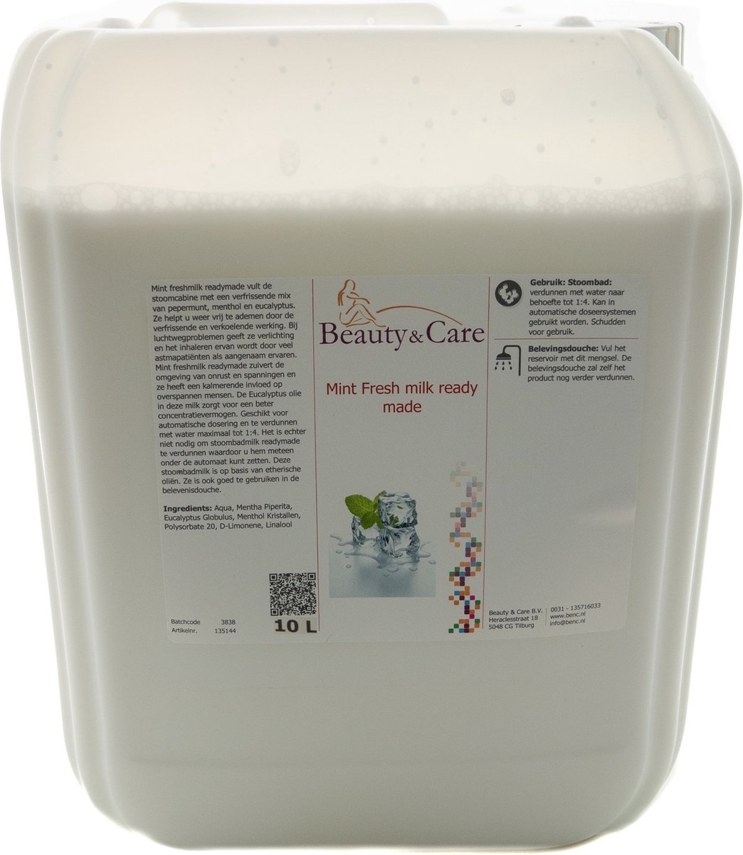 Goedkoopste Beauty & Care - Munt Fris stoombadmelk ready made - 10 L. new