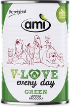Ami Natvoer voor honden (groen) - Veganistisch - Duurzaam - Lekker - Boordevol groenten - Courgette - Spinazie