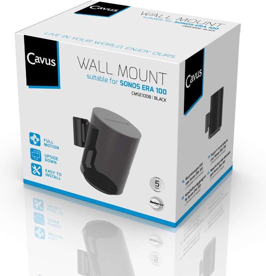 Cavus Premium Muurbeugel voor Sonos Era 100 - Draaibaar - Wit van Cavus — afbeelding 3