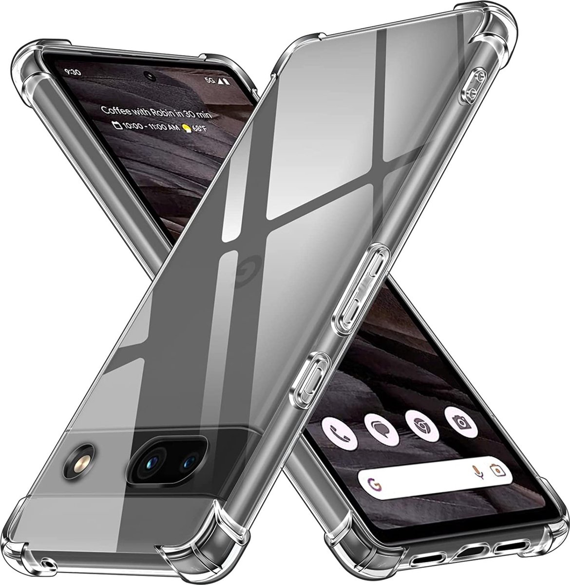 Hoesje voor Google Pixel 7a backcover Shockproof siliconen Transparant