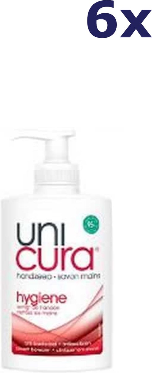 Bol.com Unicura Vloeibare Handzeep Hygiene - 6 x 250 ml - Voordeelverpakking aanbieding