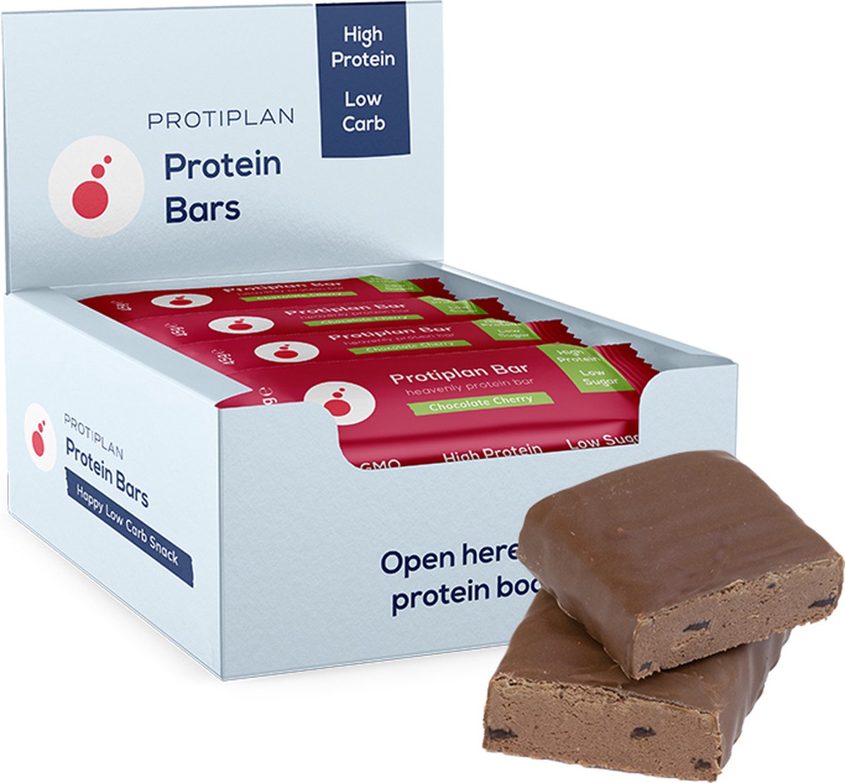 Goedkoopste Protiplan | Heavenly Protein Bar | Chocolate Cherry | 16 Repen | 16 x 45 gram | Low carb snack | Eiwitrepen | Koolhydraatarme sportvoeding | Afslanken met Proteïne repen | Snel afvallen zonder hongergevoel!