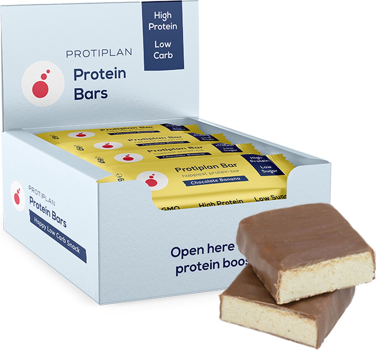 Goedkoopste Protiplan | Happiest Protein Bar | Chocolate Banana | 16 Repen | 16 x 45 gram | Snel afvallen zonder poespas!